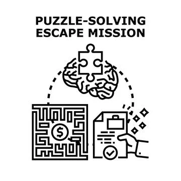 Problem solving for business success and escape mission strategy Stock Illustration