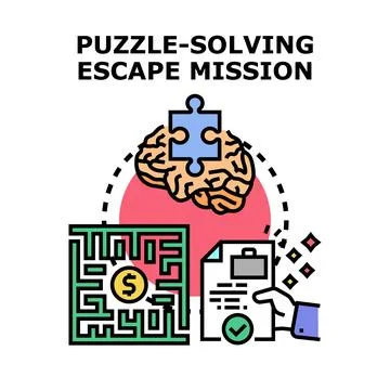 Problem solving for business success and escape mission strategy Stock Illustration