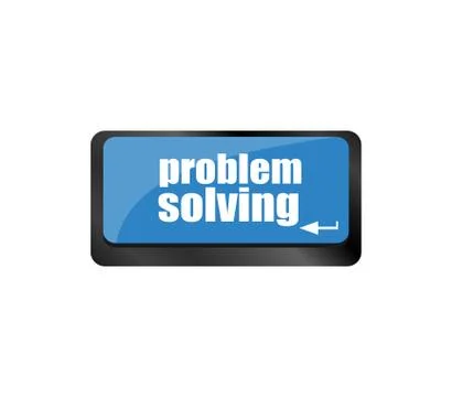 Problem solving button on computer keyboard key 스톡 일러스트