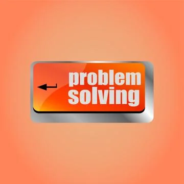Problem solving button on computer keyboard key Illustrazione stock