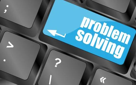 Problem solving button on computer keyboard key イラスト素材