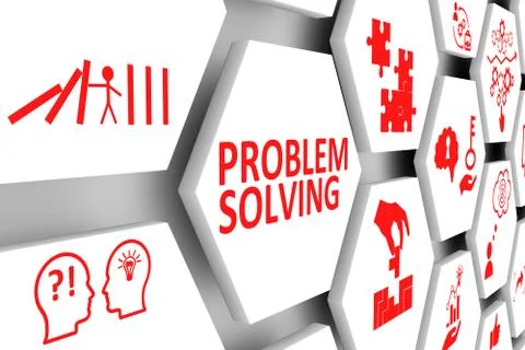PROBLEM SOLVING concept cell background 3d illustration Stock Illustration