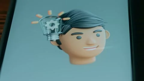 Problem Solving concept, head and light bulb, presentation Stock Footage 310053544