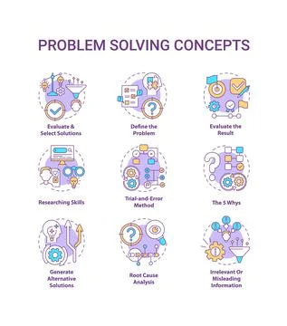 Problem solving concept icons set イラスト素材