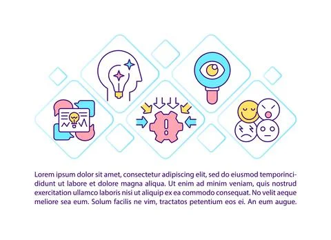 Problem solving concept line icons with text 스톡 일러스트
