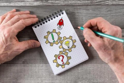 Problem solving concept on a notepad Stock Photos