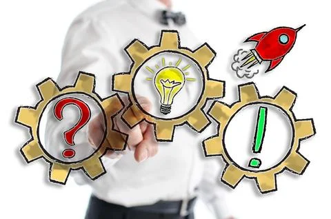 Problem solving concept shown by a man Stock Photos