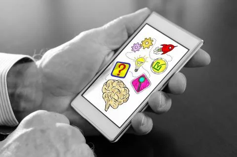 Problem solving concept on a smartphone Stock Photos