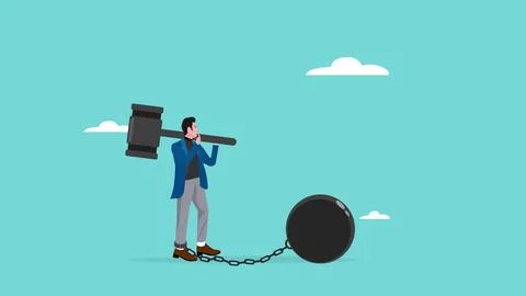 Problem solving concept vector illustration, Debt burden, financial obligat.. Illustrazione stock