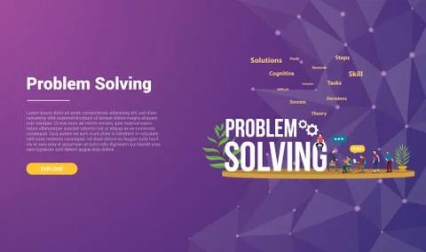 Problem solving concept for website template landing homepage banner with mod 스톡 일러스트