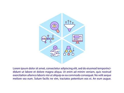 Problem solving efficiency concept line icons with text Stock Illustration