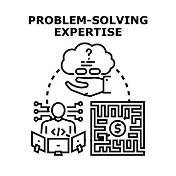 Problem solving expertise and successful business solutions Stock Illustration