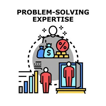 Problem solving expertise business analysis development process Stock Illustration