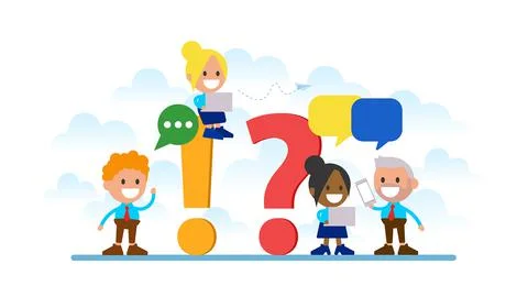 Problem solving, finding a solution to the problem, discussion. Stock Illustration