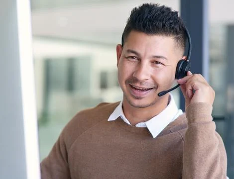 Problem solving is the game that Im good at. Portrait of a young call centre Foto stock