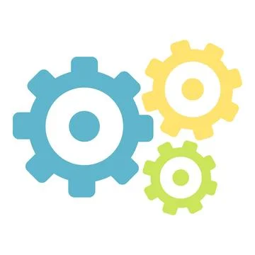Problem solving gear wheels icon, cartoon style Stock Illustration
