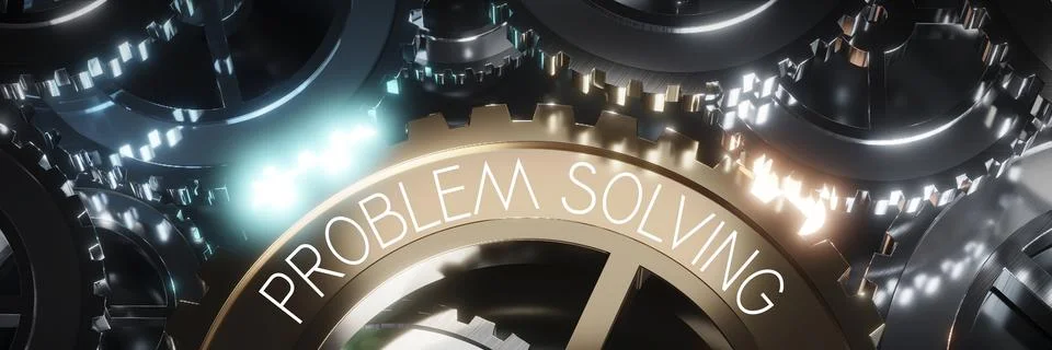 Problem solving - gears concept - 3D illustration Stock Illustration