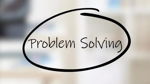 Problem Solving Handwriting using black marker on glass Stock Footage 317834762