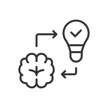Problem solving, icon in line design. Problem, solution, analysis, decision 스톡 일러스트