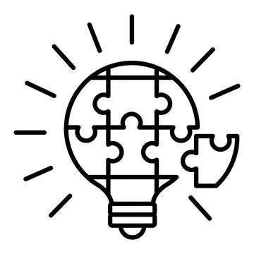 Problem Solving Icon. Vector Icon of a Glowing Light Bulb in the Form of a .. イラスト素材