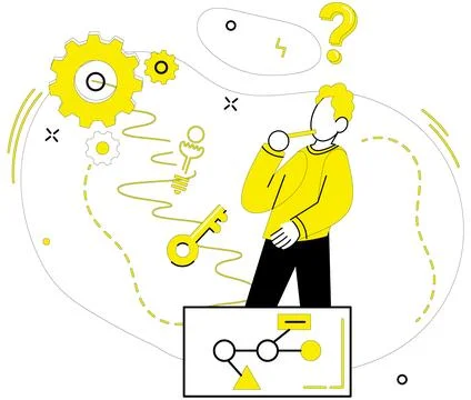 Problem solving. Intelligence and analysis are guiding stars in galaxy prob.. 스톡 일러스트