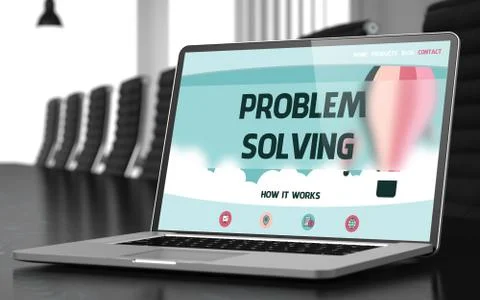 Problem Solving on Laptop in Meeting Room 스톡 일러스트
