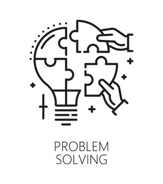 Problem solving life skills line icon or pictogram 库存插图