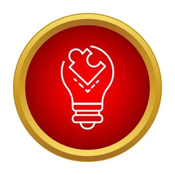 Problem solving lightbulb icon presenting creative solution idea Stock Illustration