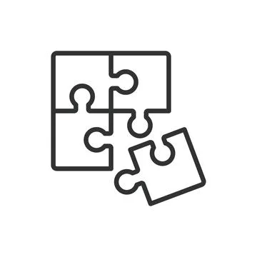 Problem solving, in line design. Critical thinking, decision making Illustrazione stock