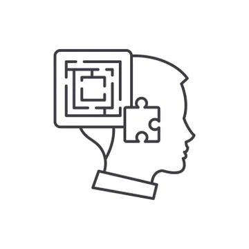 Problem solving line icon concept. Problem solving vector linear illustration Stock Illustration