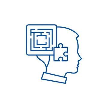 Problem solving line icon concept. Problem solving flat vector symbol, sign Stock Illustration