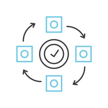 Problem solving line icon, outline symbol, vector illustration, concept sign Stock Illustration