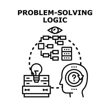 Problem solving logic concept developing strategy and idea Stock Illustration
