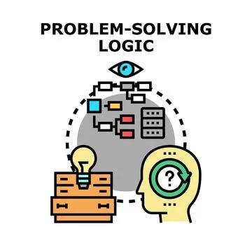 Problem solving logic concept developing strategy and idea Ilustração Stock