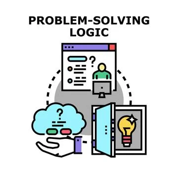 Problem solving logic finding creative solution concepts Stock Illustration