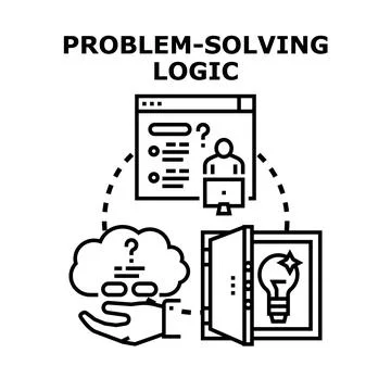 Problem solving logic finding creative solution concepts Stock Illustration