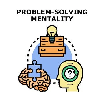 Problem solving mentality developing creative thinking process Stockillustratie