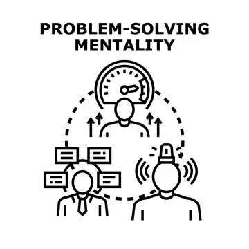 Problem solving mentality developing creative strategic solutions Stockillustratie