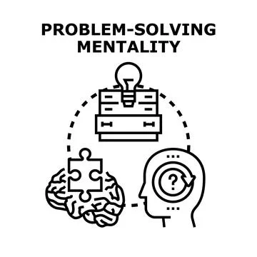Problem solving mentality developing creative thinking process Stock Illustration