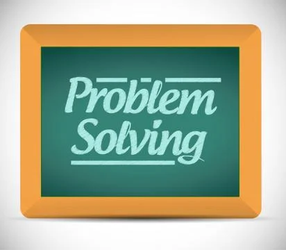 Problem solving message on a chalkboard. Illustrazione stock