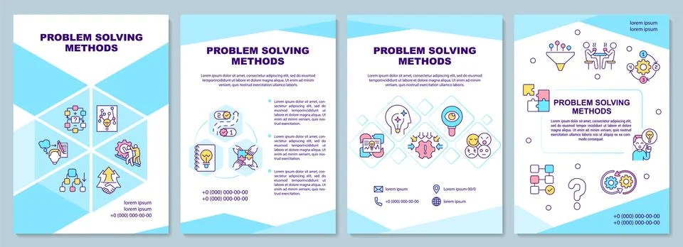 Problem solving method brochure template 스톡 일러스트