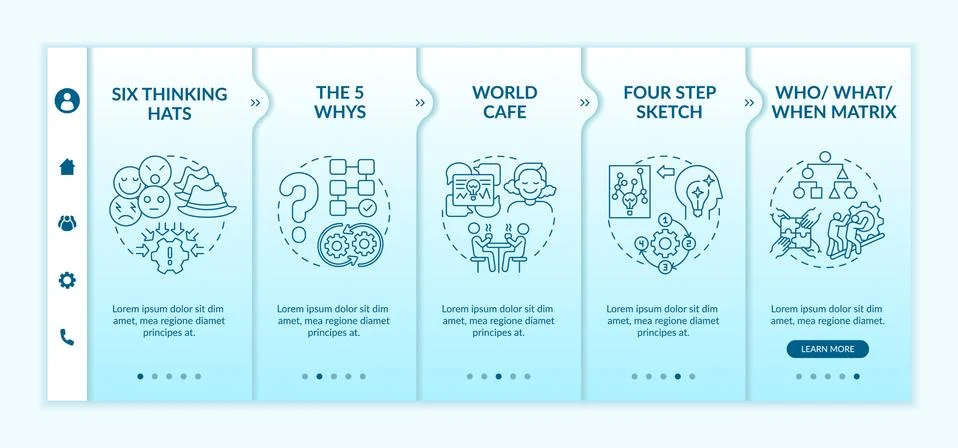 Problem solving methods onboarding vector template Illustrazione stock