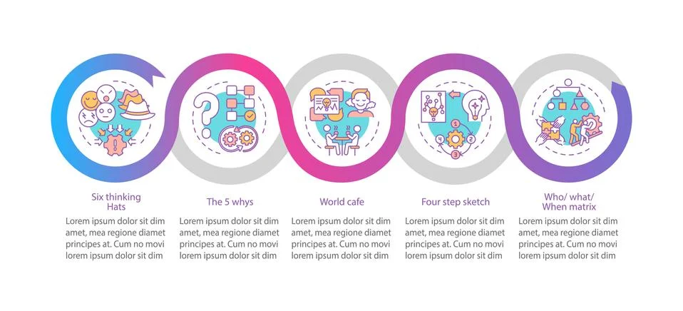 Problem solving methods vector infographic template Stock Illustration