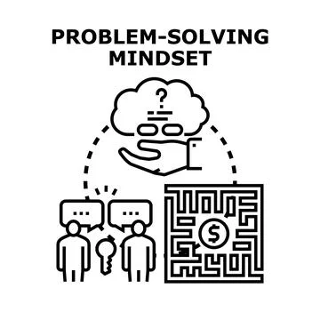 Problem solving mindset choosing business solution concept Stock Illustration