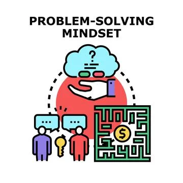 Problem solving mindset choosing business solution concept Stock Illustration