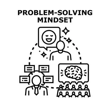 Problem solving mindset developing creative solutions Stock Illustration