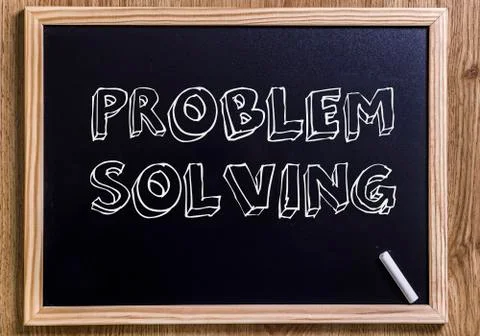 Problem Solving - New chalkboard with 3D outlined text Stock Photos