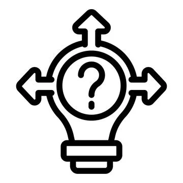 Problem solving options icon outline vector. Cognitive dilemma resolving Illustrazione stock