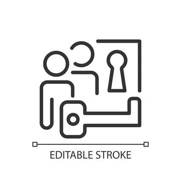 Problem solving pixel perfect linear icon Stock-Illustration