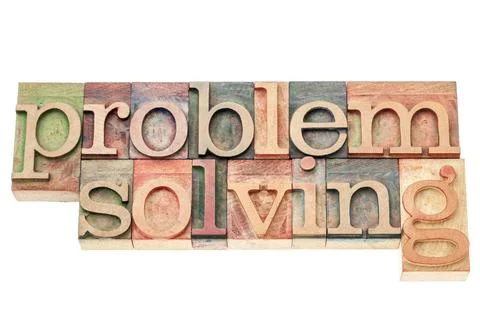  problem solving problem solving - isolated words in vintage letterpress w... Stock Photos